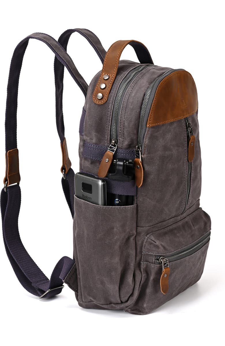 TSD Brand Mountain Leaf Durable Outdoor Utility Backpack, Alternate, color, Grey