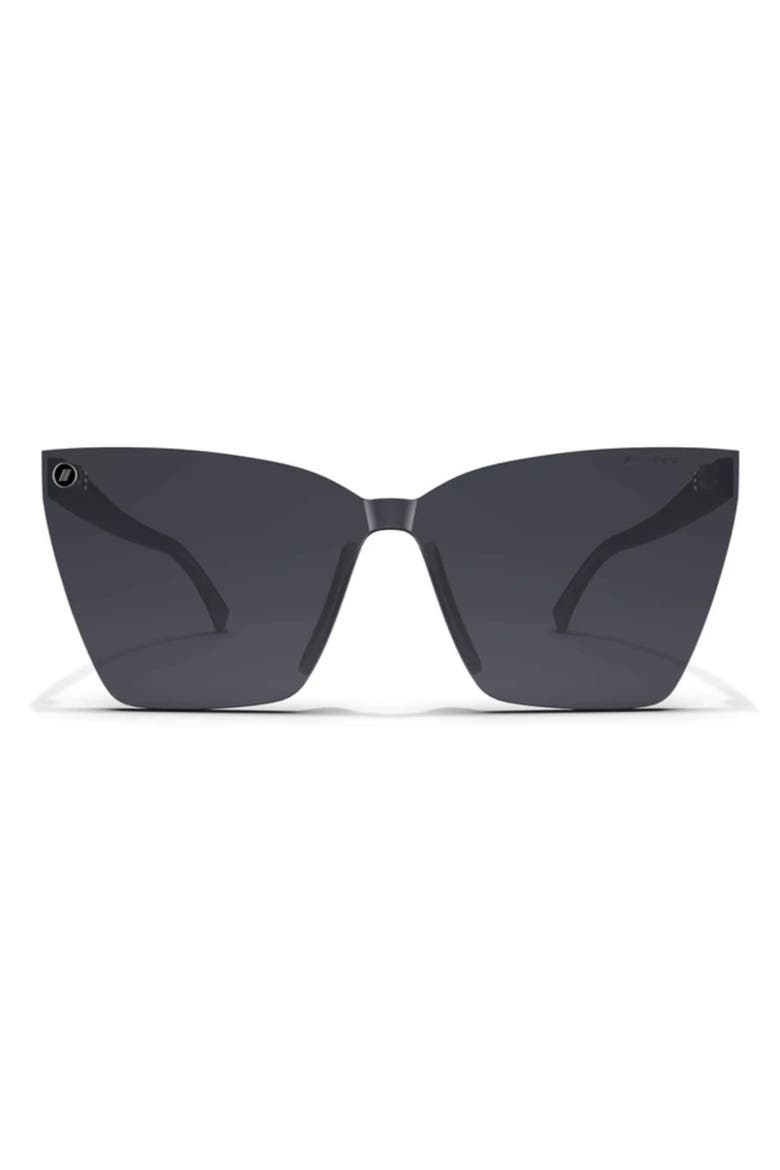 99mm L-Series Polarized Square Sunglasses, Main, color, JET BLACK