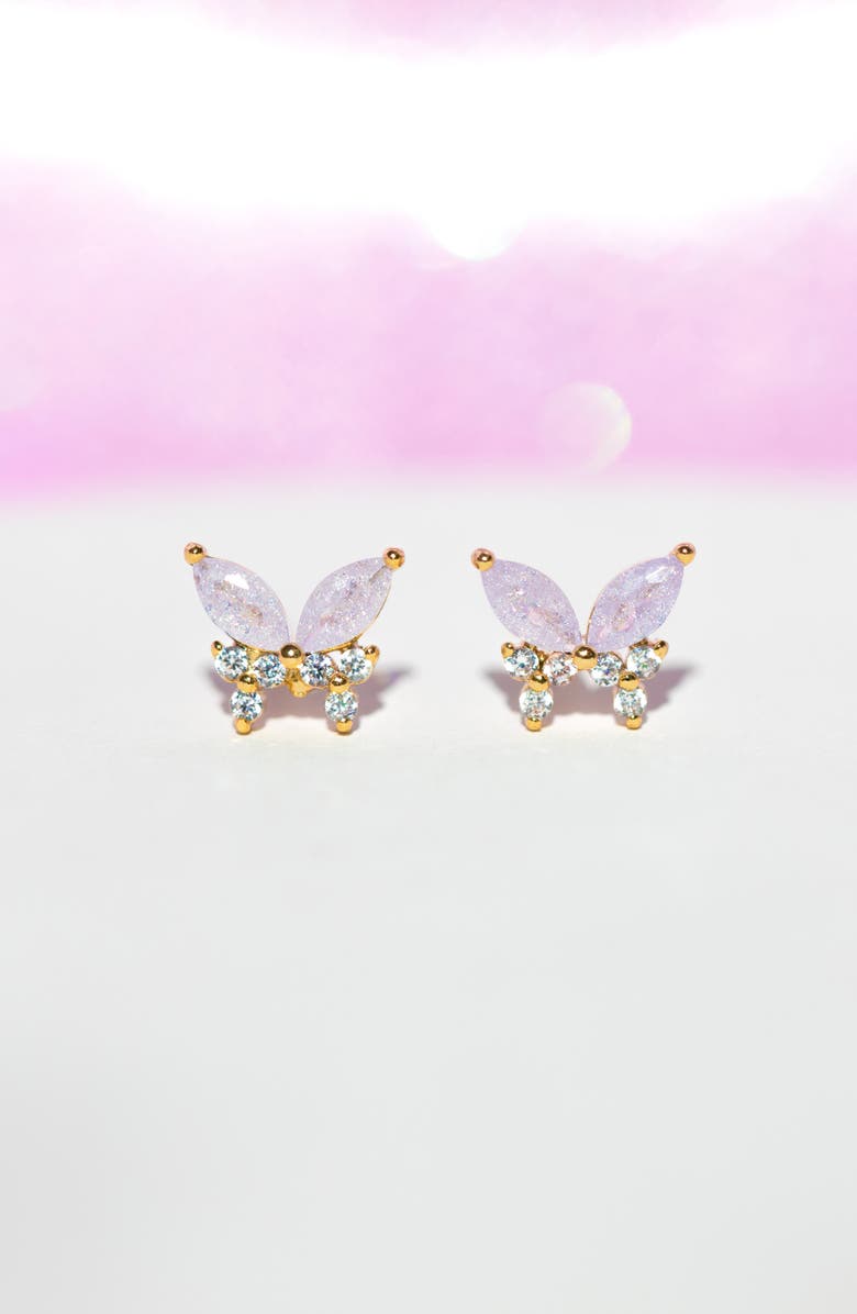 Girls Crew Remember Me Butterfly Stud Earrings, Alternate, color, Gold
