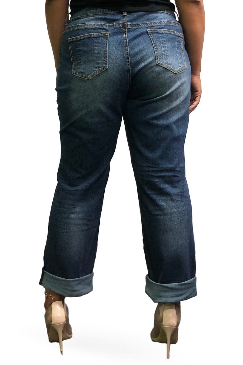 Standard & Practices Boyfriend Jeans, Alternate, color, DARK WASH