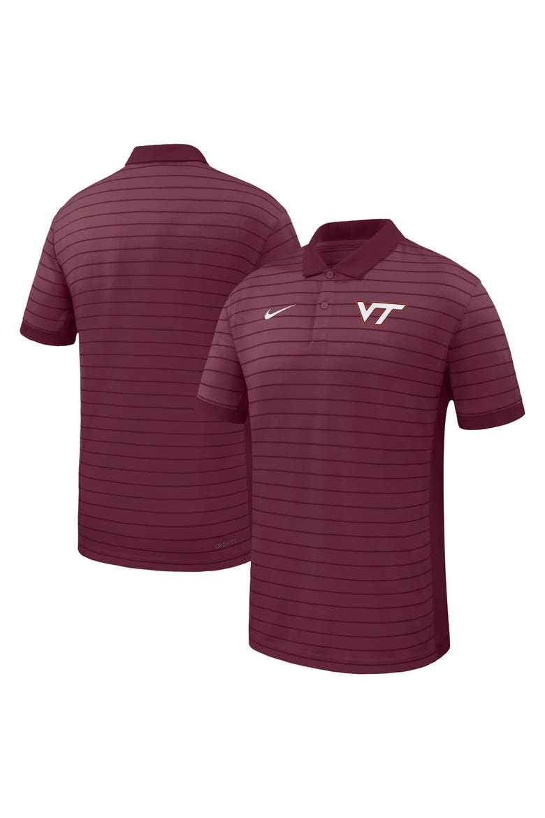 Men's Nike Maroon Virginia Tech Hokies 2025 Early Season Coaches Sideline Victory Stripe Performance Polo, Main, color, Maroon