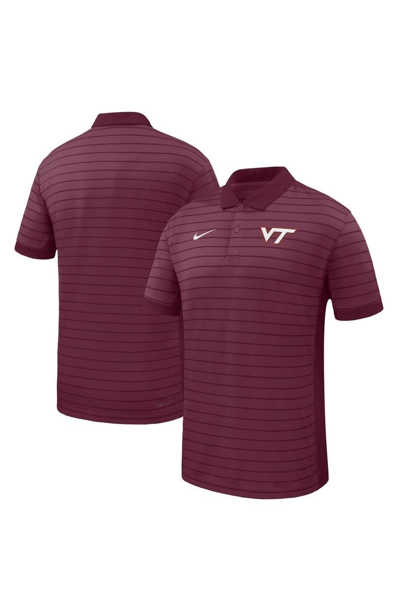 Nike Men's Nike Maroon Virginia Tech Hokies 2025 Early Season Coaches Sideline Victory Stripe Performance Polo, Main, color, Maroon