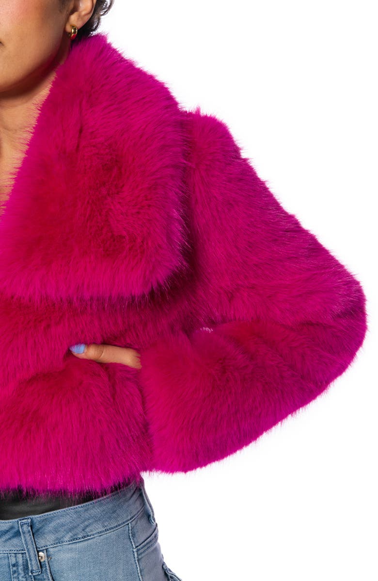 AZALEA WANG Crop Faux Fur Jacket, Alternate, color,