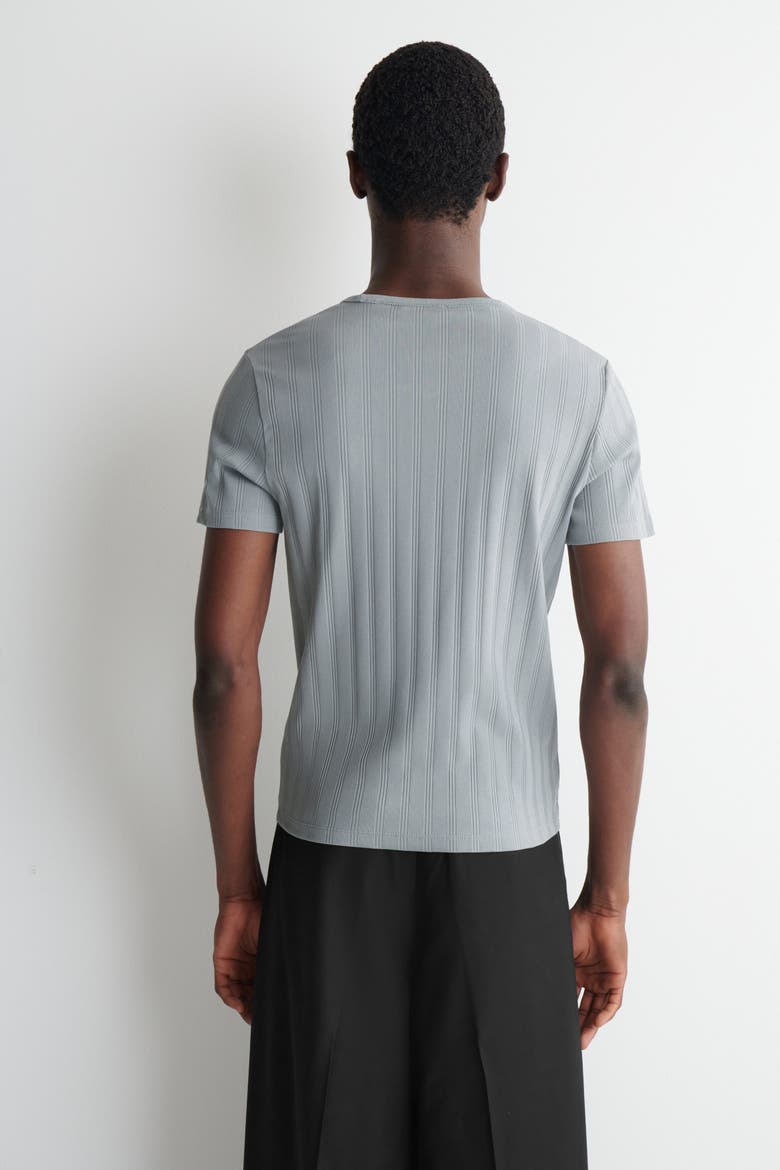 Slim-fit Wide-rib Cotton T-shirt, Alternate, color, GRAY