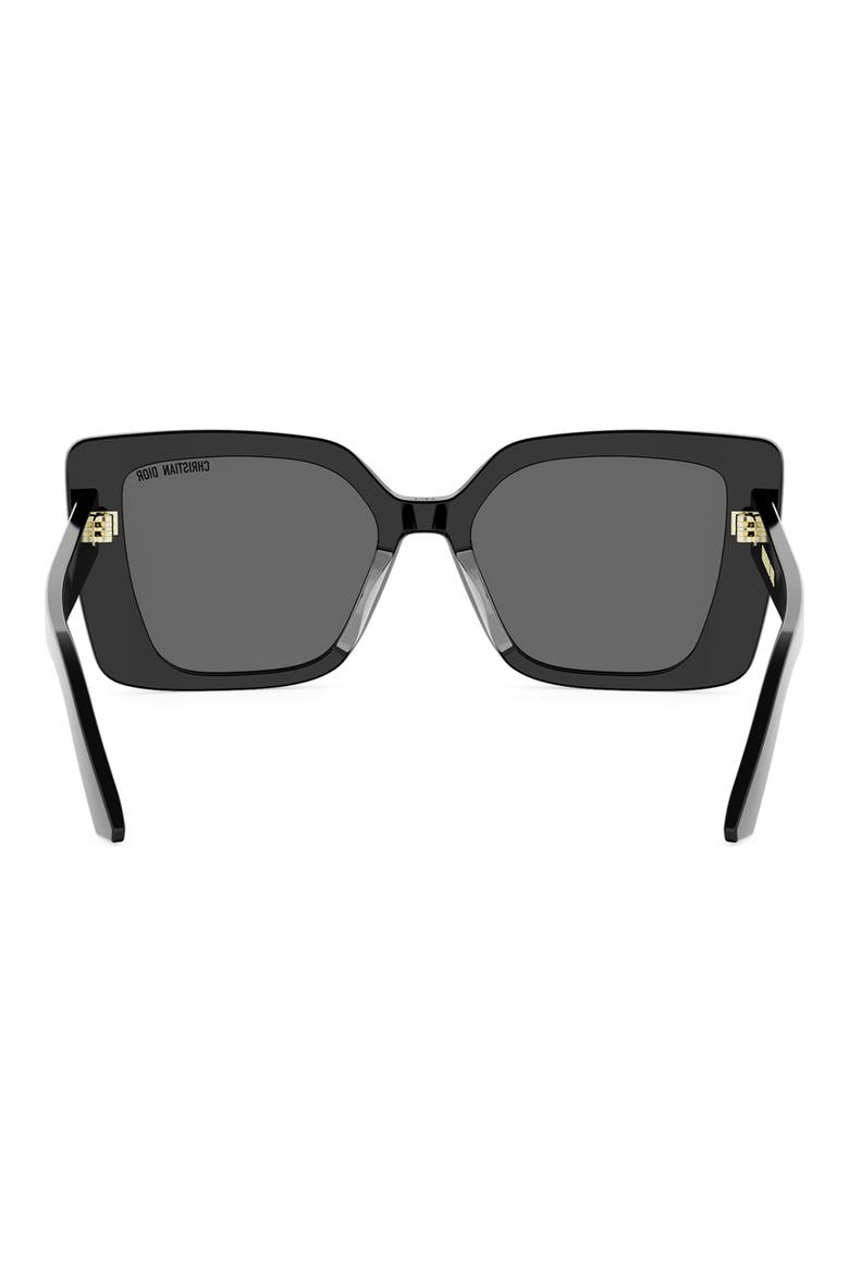 'DiorMidnight S5I 55mm Square Sunglasses, Alternate, color, SHINY BLACK / SMOKE