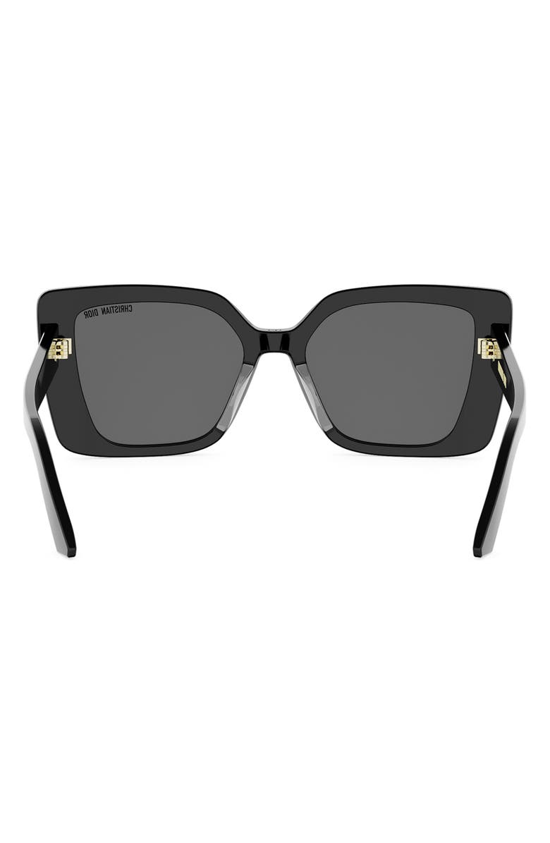 DIOR Midnight S5I 55mm Square Sunglasses, Alternate, color, Shiny Black / Smoke