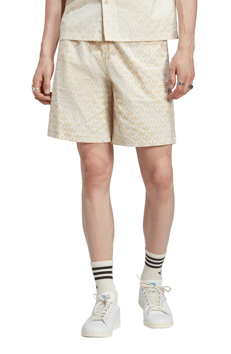 adidas Originals Graphics Monogram Woven Cotton Shorts, Main, color,