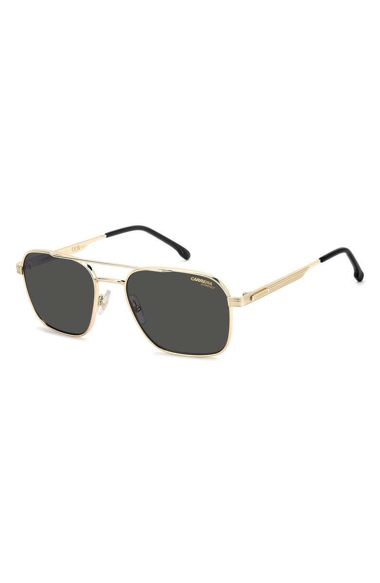 Carrera Eyewear 57mm Gradient Oversize Aviator Sunglasses, Alternate, color, Gold/ Grey