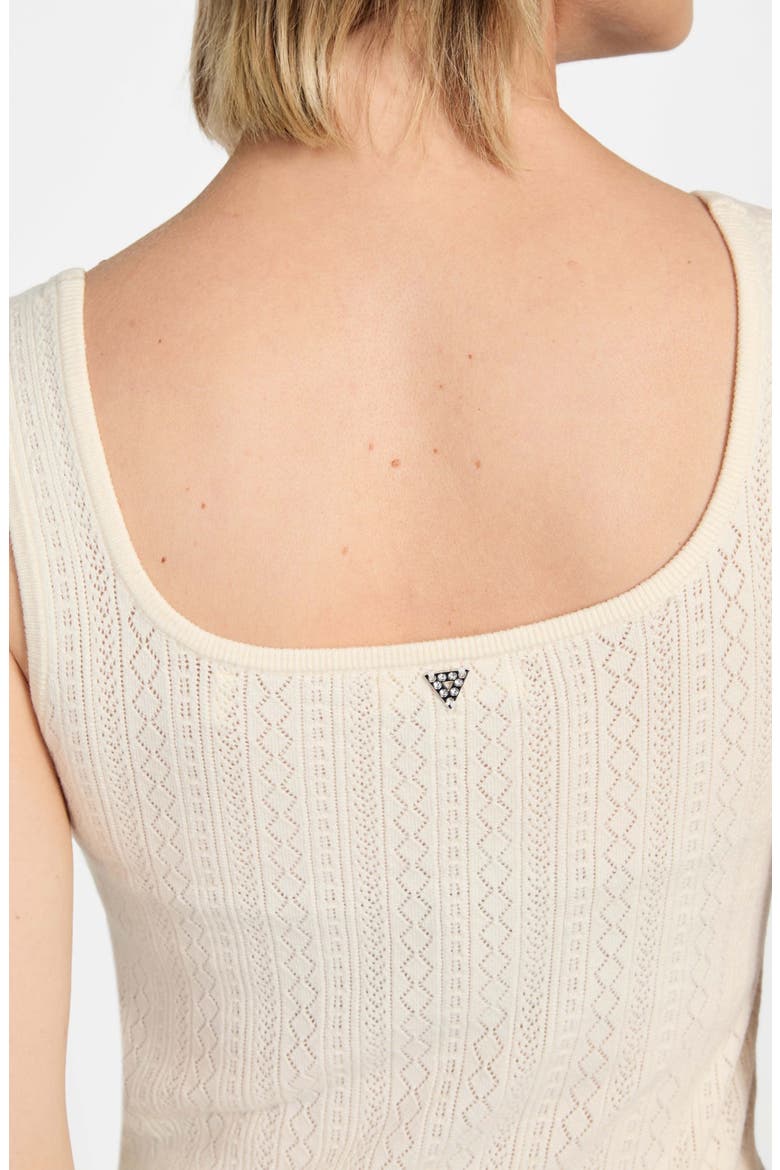Lyla Pointelle Crop Sweater Tank, Alternate, color, CREAM WHITE