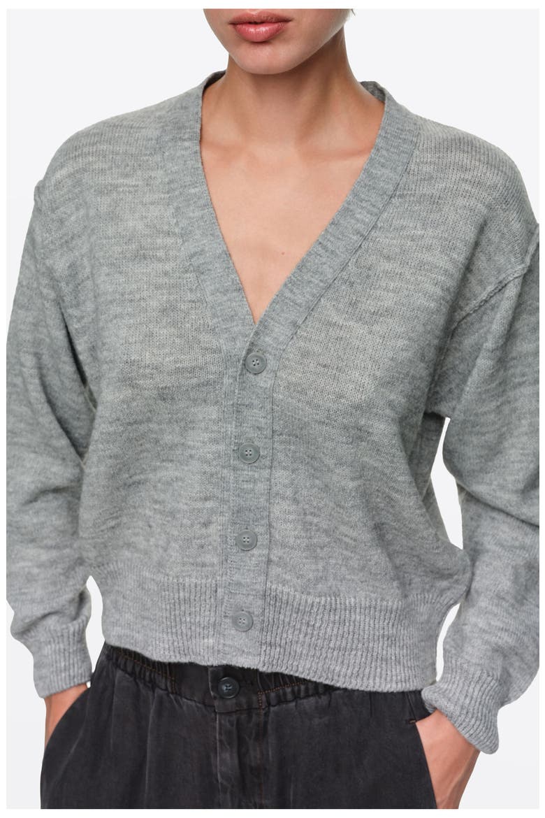 Wool Alpaca Blend Cardigan, Alternate, color, MELANGE GREY