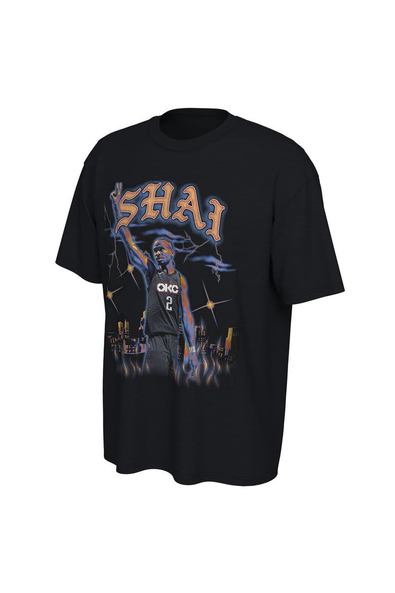 Unisex Converse Shai Gilgeous-Alexander Black Oklahoma City Thunder 2025/26 City Edition Player Graphic T-Shirt, Alternate, color, Black