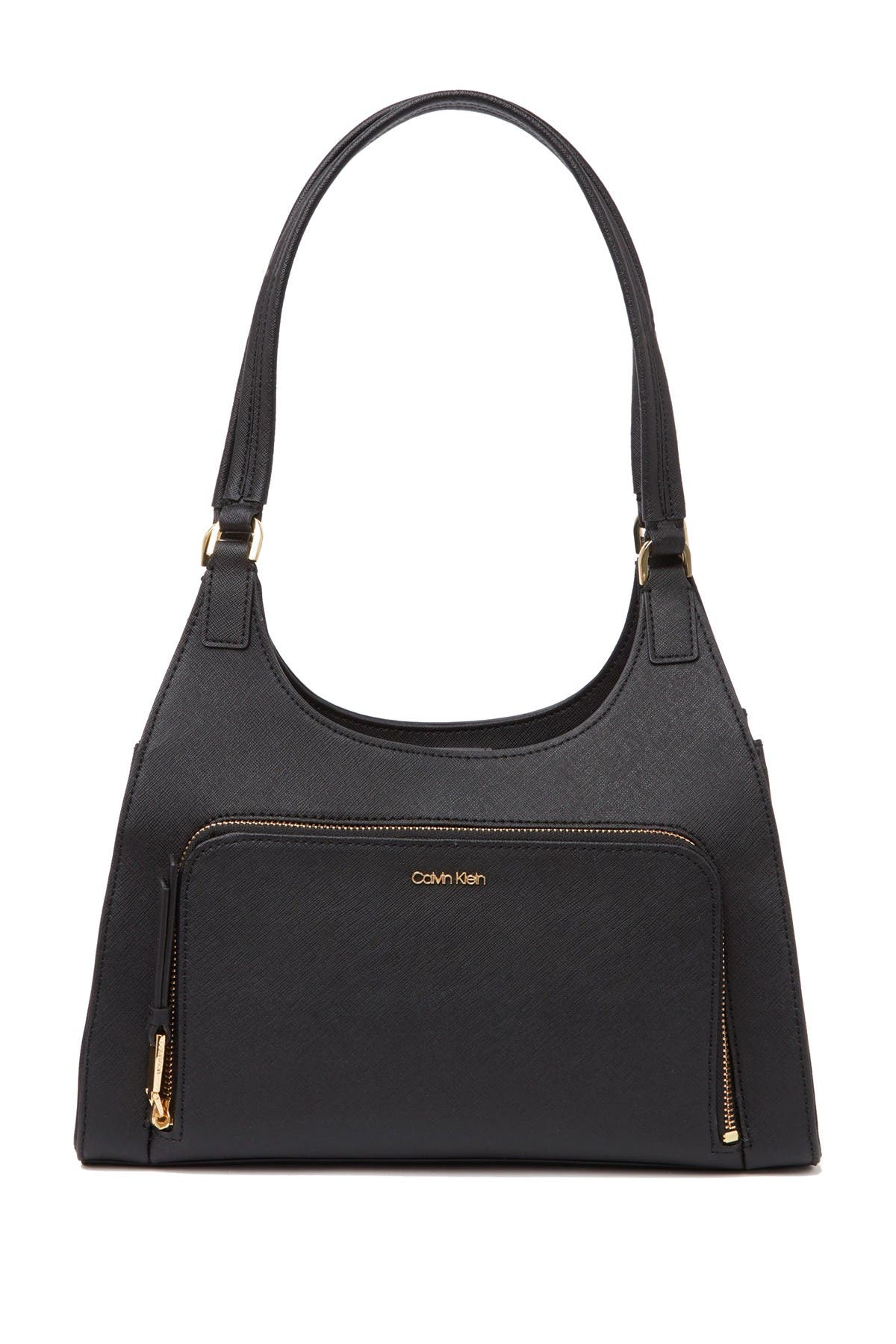 Calvin Klein Ava Saffiano Leather Organizational Shoulder Bag, Main, color, 