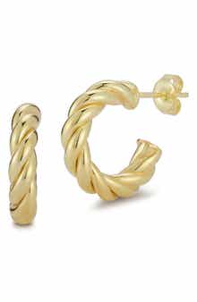 GLAZE JEWELRY 14K Gold Vermeil Twist Hoop Earrings