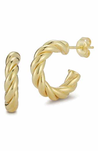 GLAZE JEWELRY 14K Gold Vermeil Twist Hoop Earrings