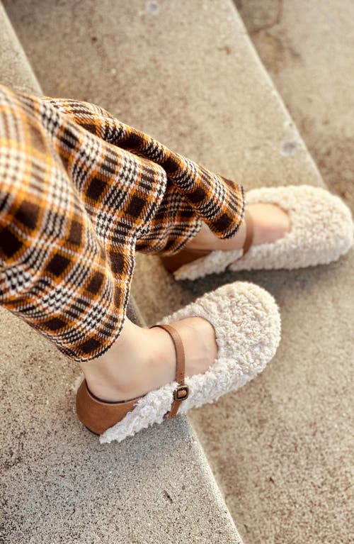 Bc Footwear Metro Faux Shearling Flat In Brown