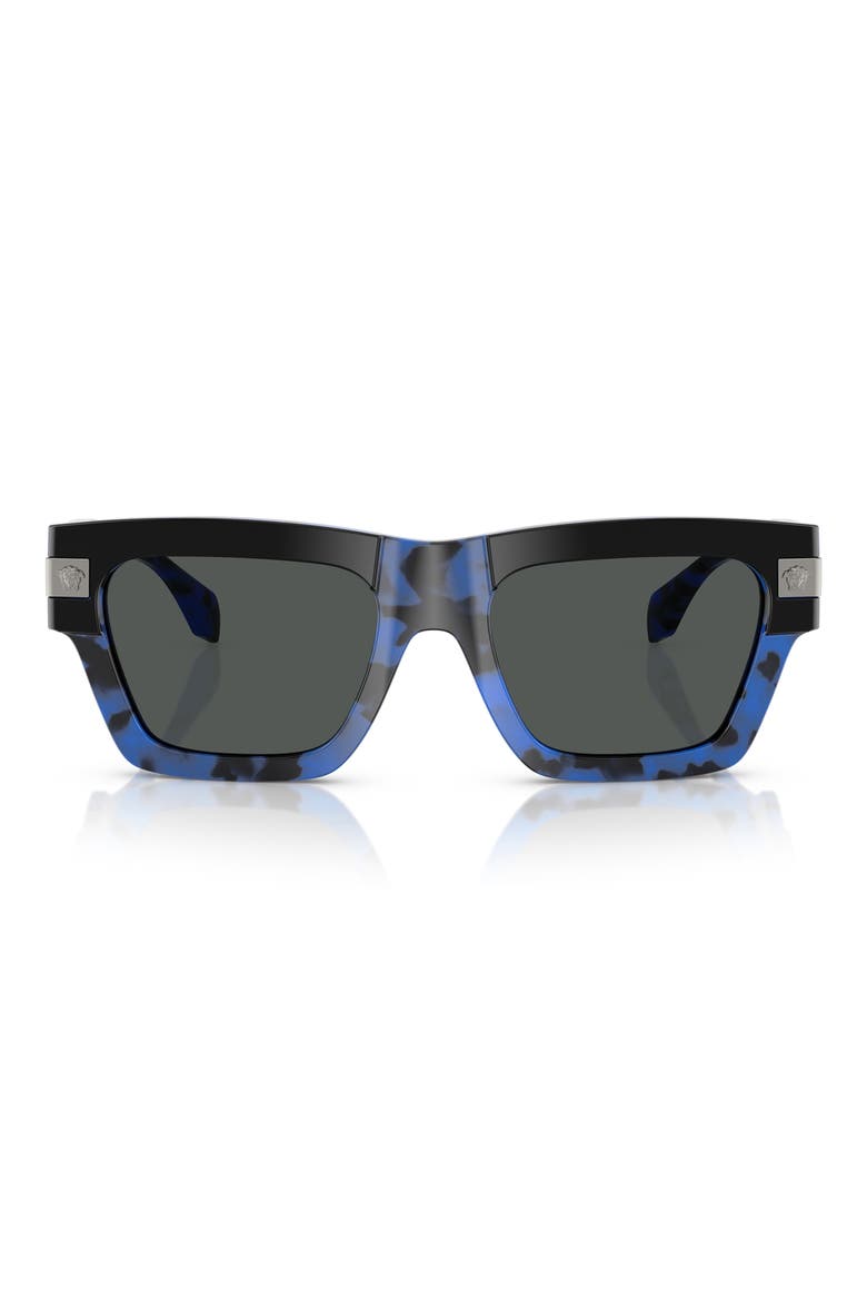 55mm Rectangular Sunglasses, Main, color, HAVANA BLUE
