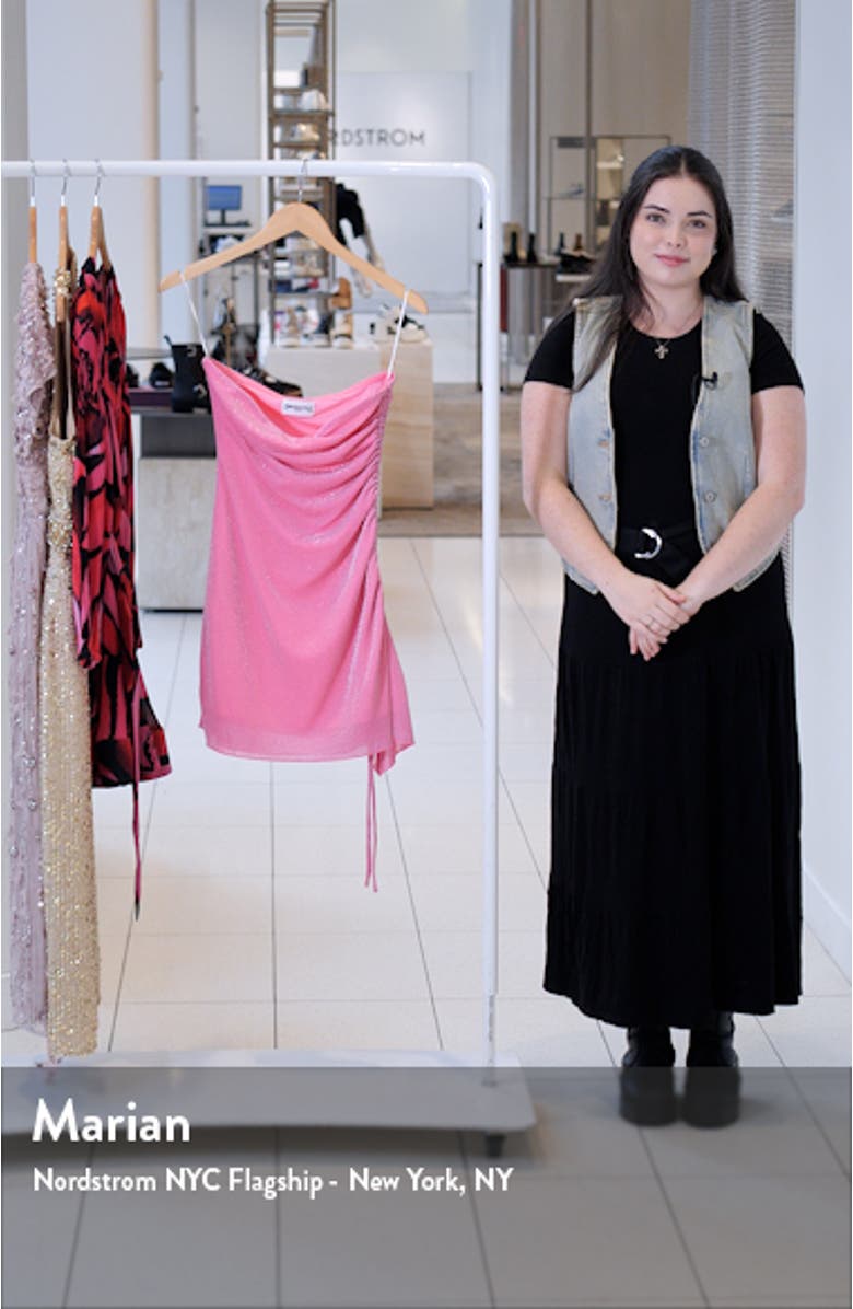 Donelli Sparkle Ruched Strapless Minidress, sales video thumbnail