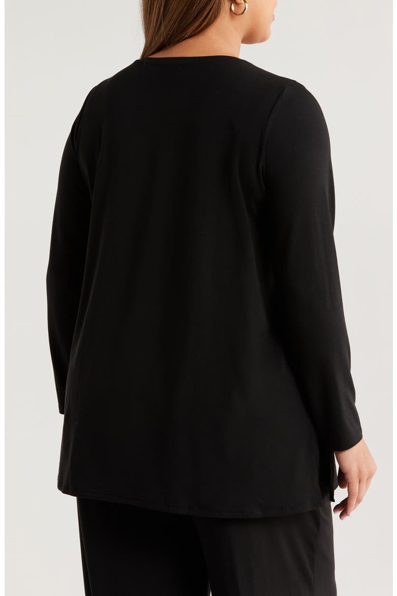 Long Sleeve V-Neck Tunic, Alternate, color, BLACK