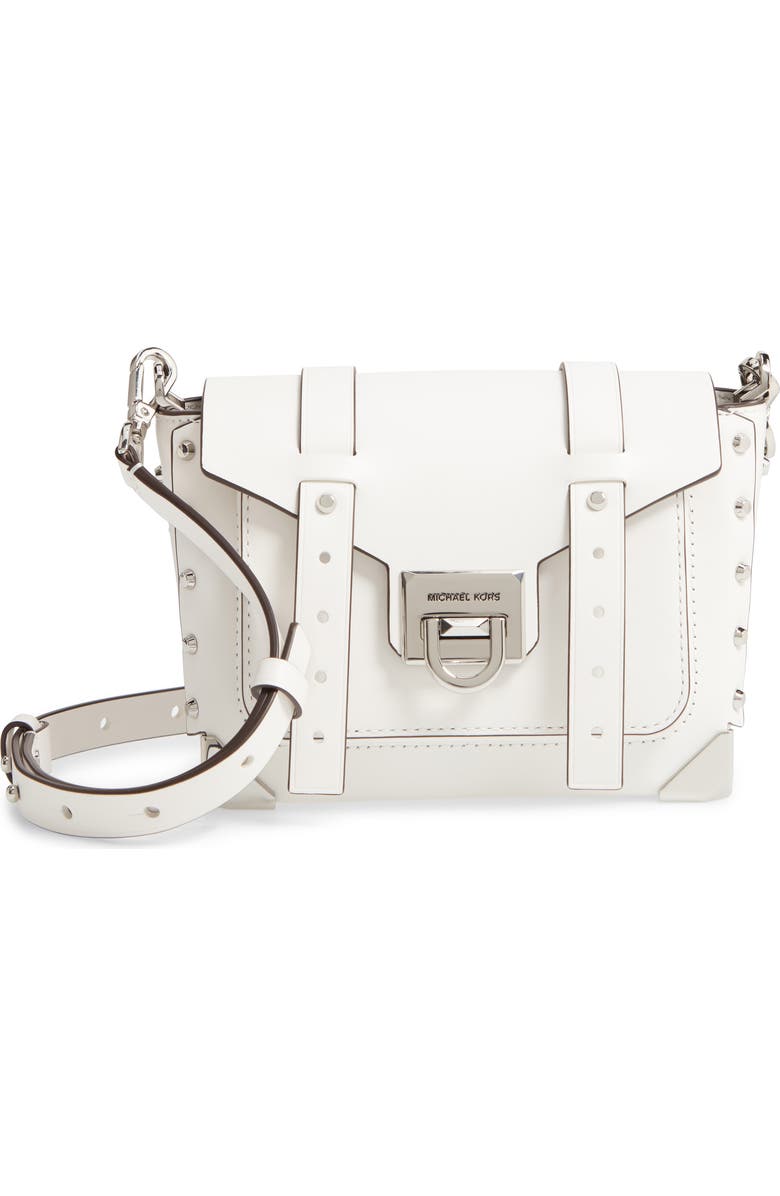 MICHAEL Michael Kors Small Manhattan Leather Messenger Bag, Main, color,