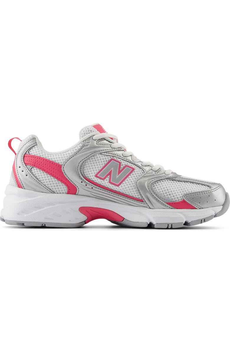 New Balance Gender Inclusive 530 Sneaker, Alternate, color, Silver Metallic/ Dragon Berry