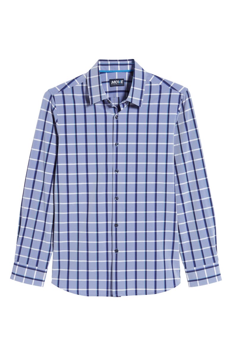 MOVE Performance Apparel Regular Fit Plaid Button-Up Performance Shirt, Alternate, color, 