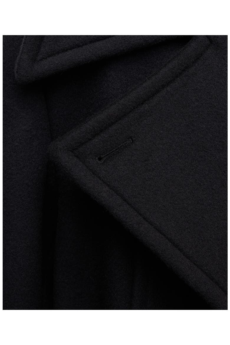 Oversized Virgin Wool Blend Belted Coat, Alternate, color, BLACK