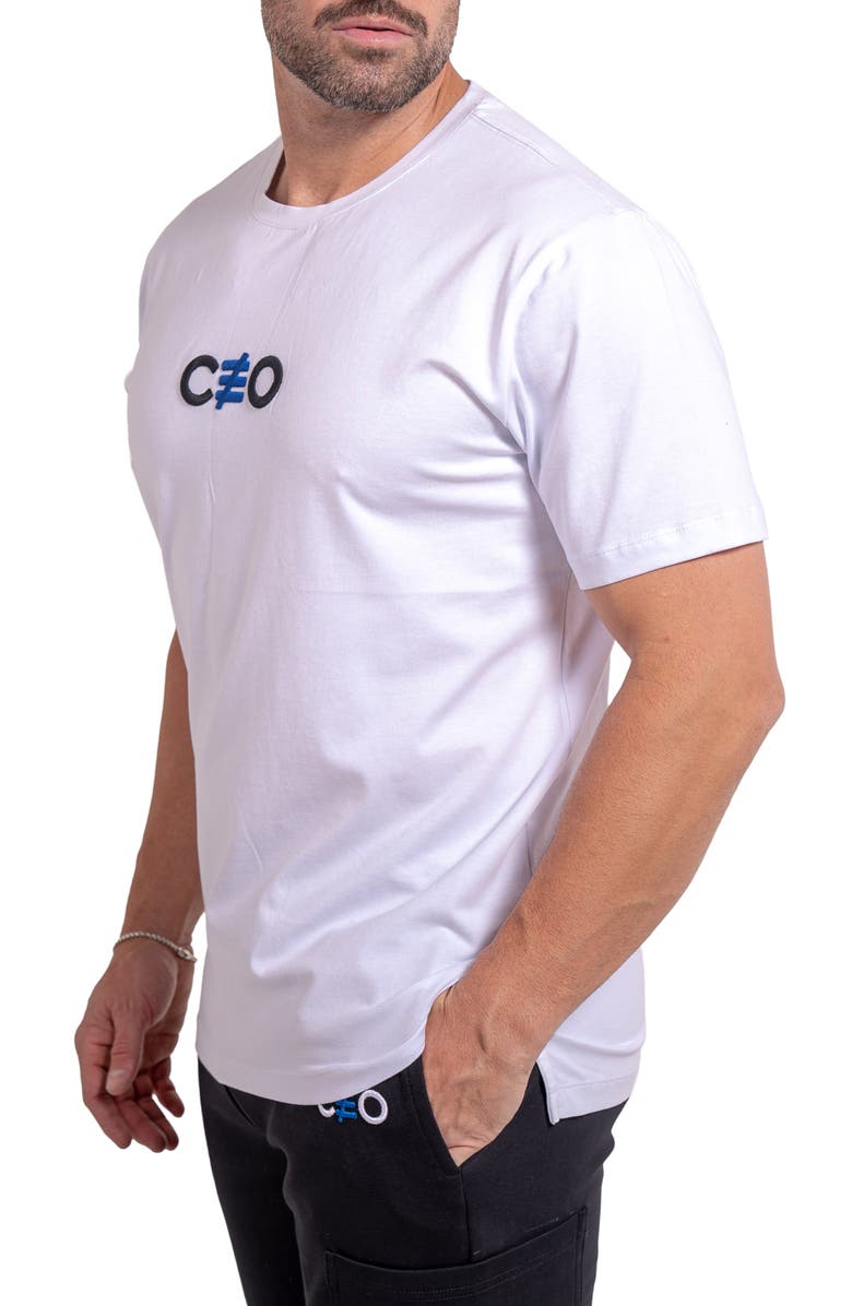 Maceoo Embroidered CEO T-Shirt, Alternate, color, White