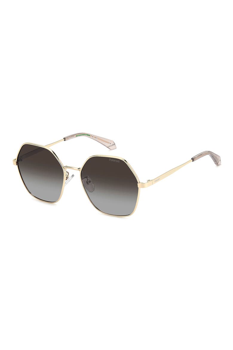56mm Polarized Gradient Square Sunglasses, Alternate, color, GOLD BROWN/ BROWN