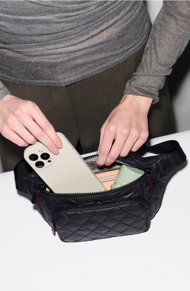 MZ Wallace Small Metro Quilted Nylon Sling Bag, Alternate, color, Black