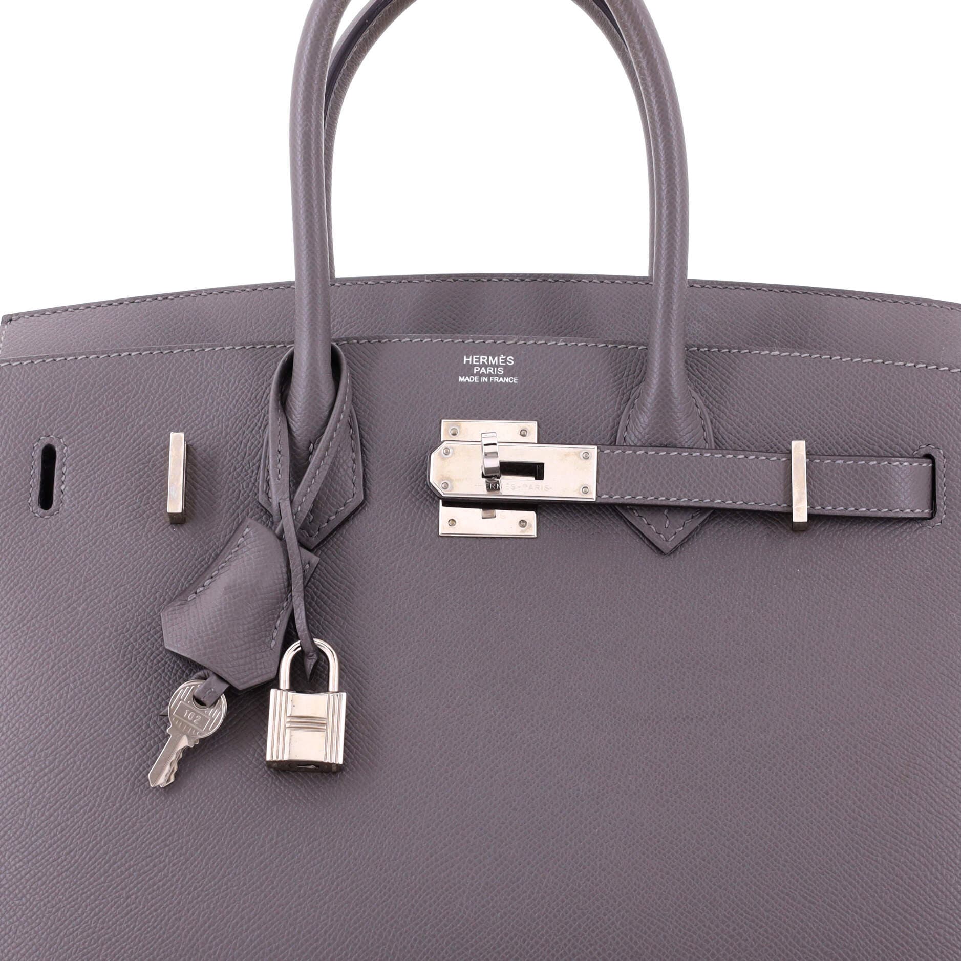 Pre-Owned Hermes Birkin Sellier Bag Grey Epsom with Palladium Hardware 30, Alternate, color, 