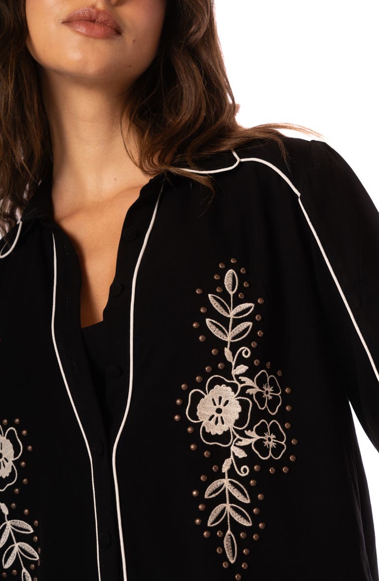 Maaji Juicy Long Sleeve Cover-Up Tunic, Alternate, color, Black