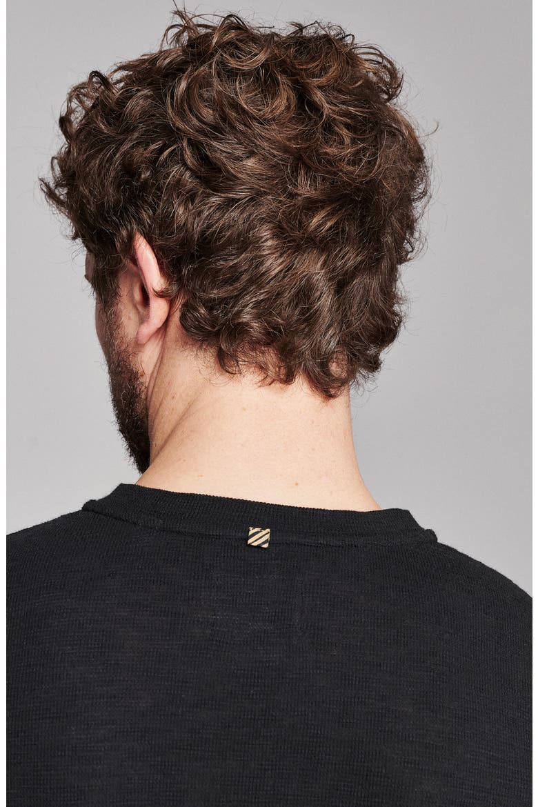 Slub Tuck Henley, Alternate, color, BLACK