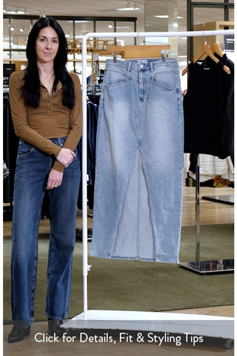Lauren Mid Rise Front Slit Maxi Skirt video