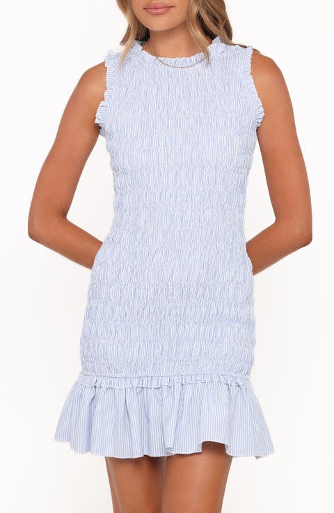 Kiki Stripe Smocked Minidress
