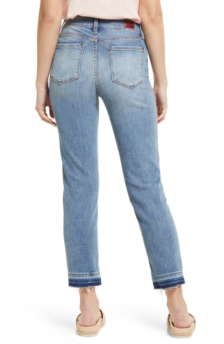 Whetherly Brandon High Waist Release Hem Ankle Straight Leg Jeans, Alternate, color, 