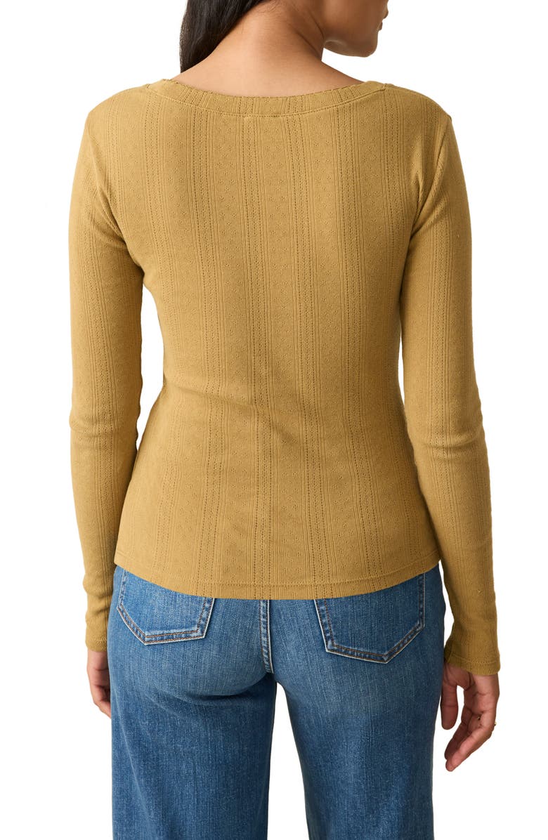 Faherty Pacific Pointelle Scoop Neck Top, Alternate, color, Antique Bronze