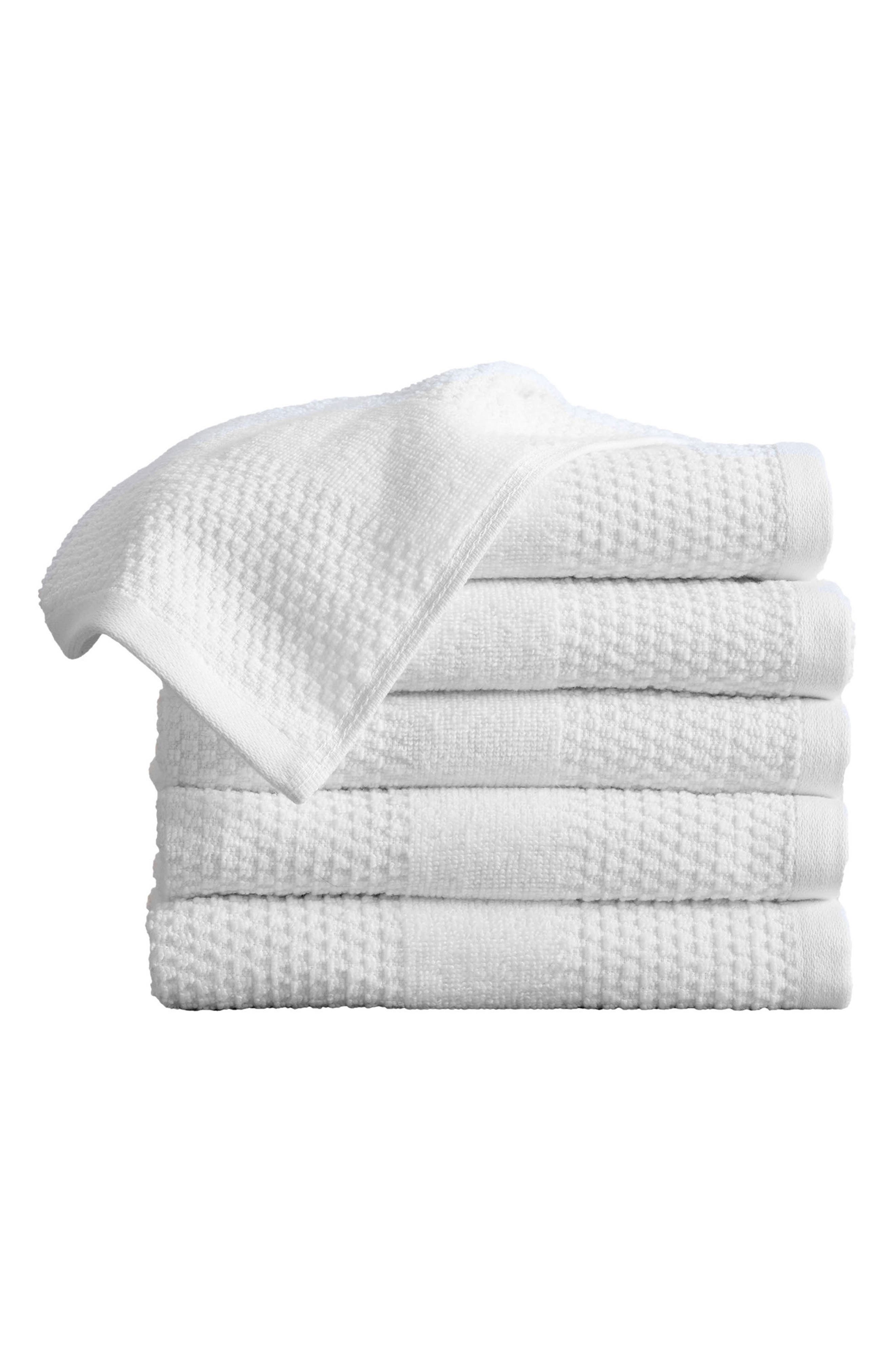Woven & Weft Cotton Textured Weave 6-Piece Hand Towel Set