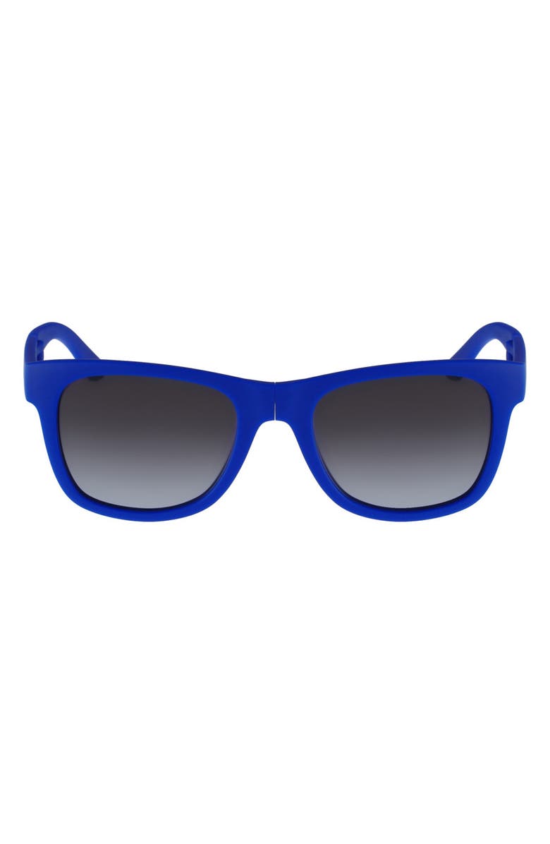 Lacoste 52mm Foldable Retro Frame Sunglasses, Main, color, Matte Blue
