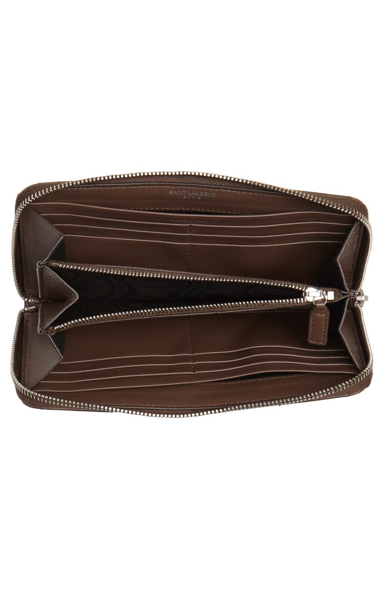 Saint Laurent Loulou Matelassé Leather Zip-Around Wallet, Alternate, color, 