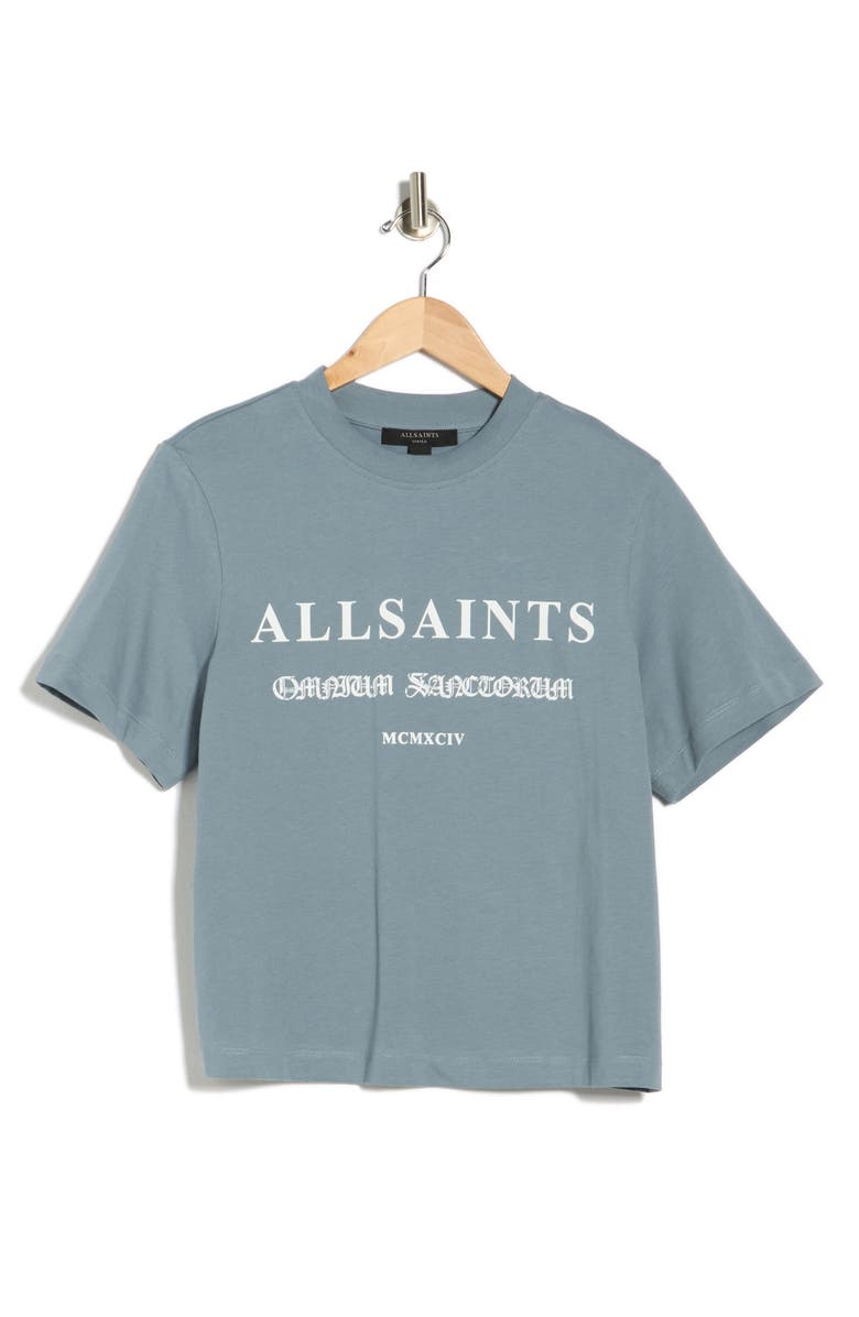 AllSaints Lisa Omnium Cotton Graphic T-Shirt, Alternate, color, Flint Stone Blue