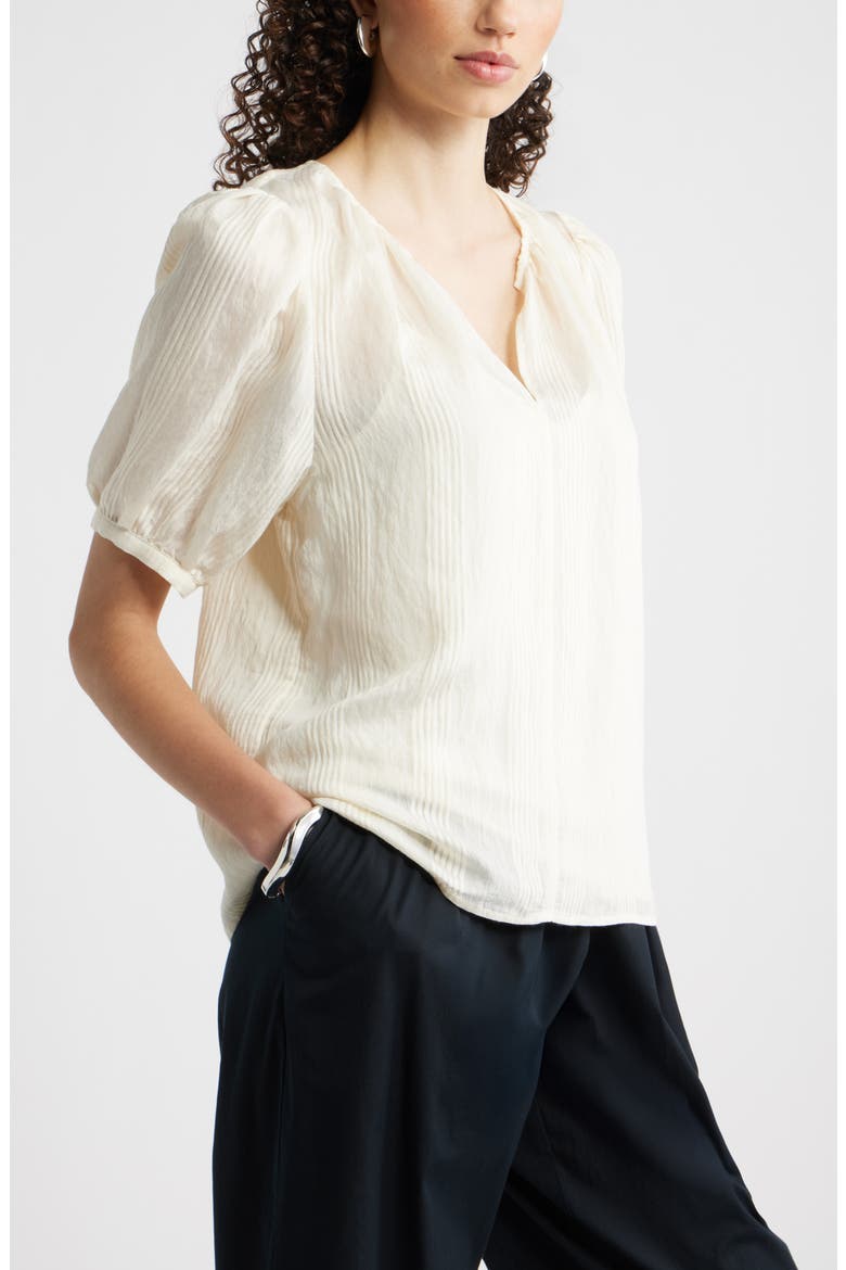 Puff Sleeve Top, Alternate, color, IVORY TOFU DELRAY STRIPE