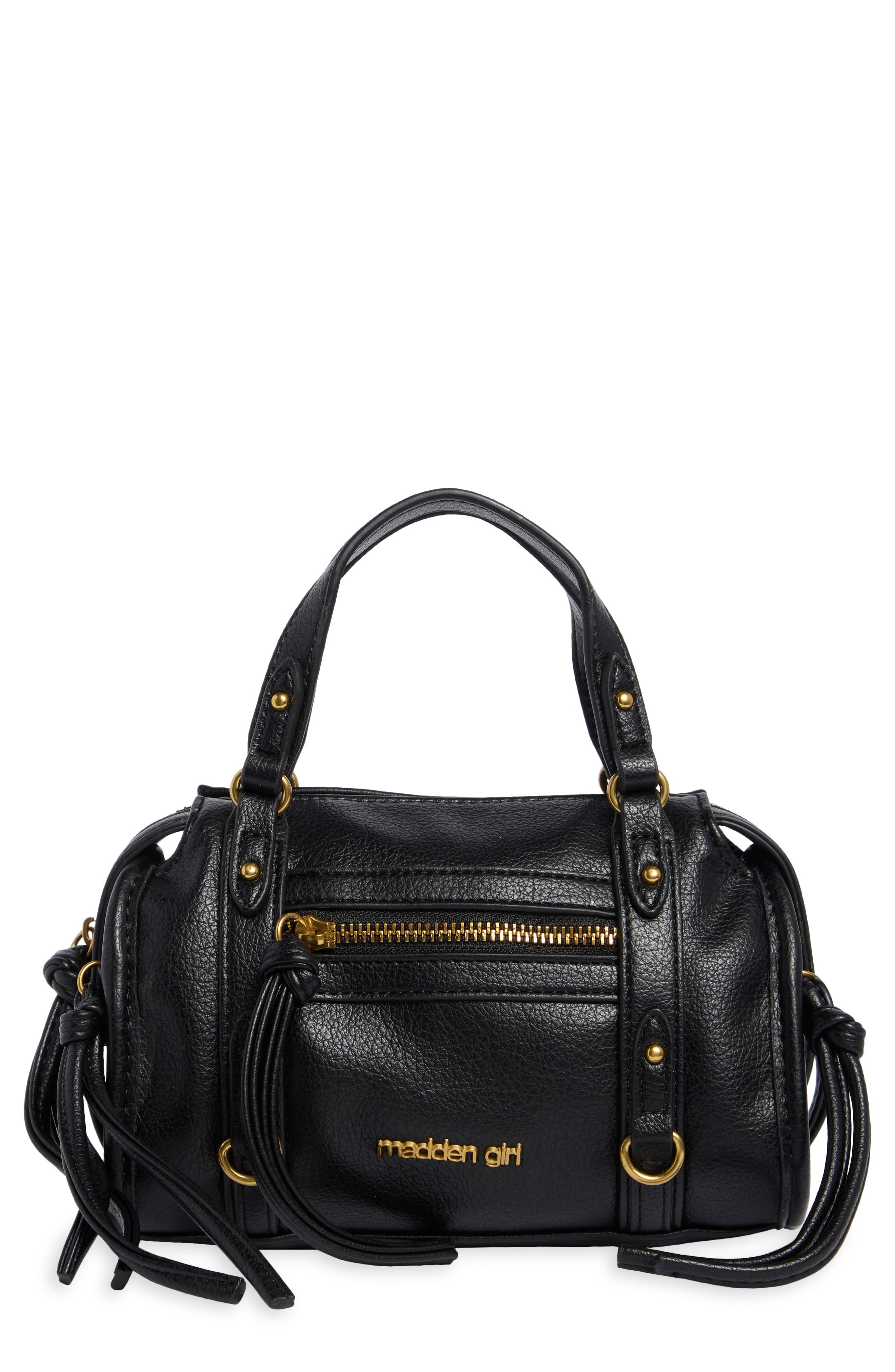 Textured Faux Leather Satchel Bag