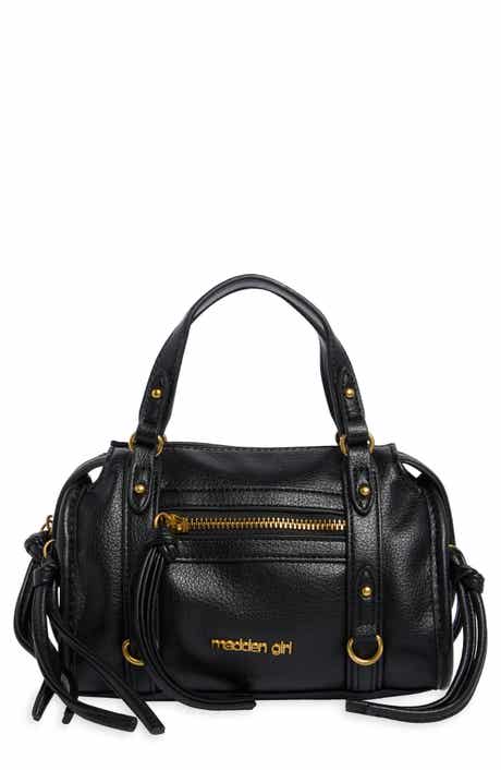 Textured Faux Leather Satchel Bag