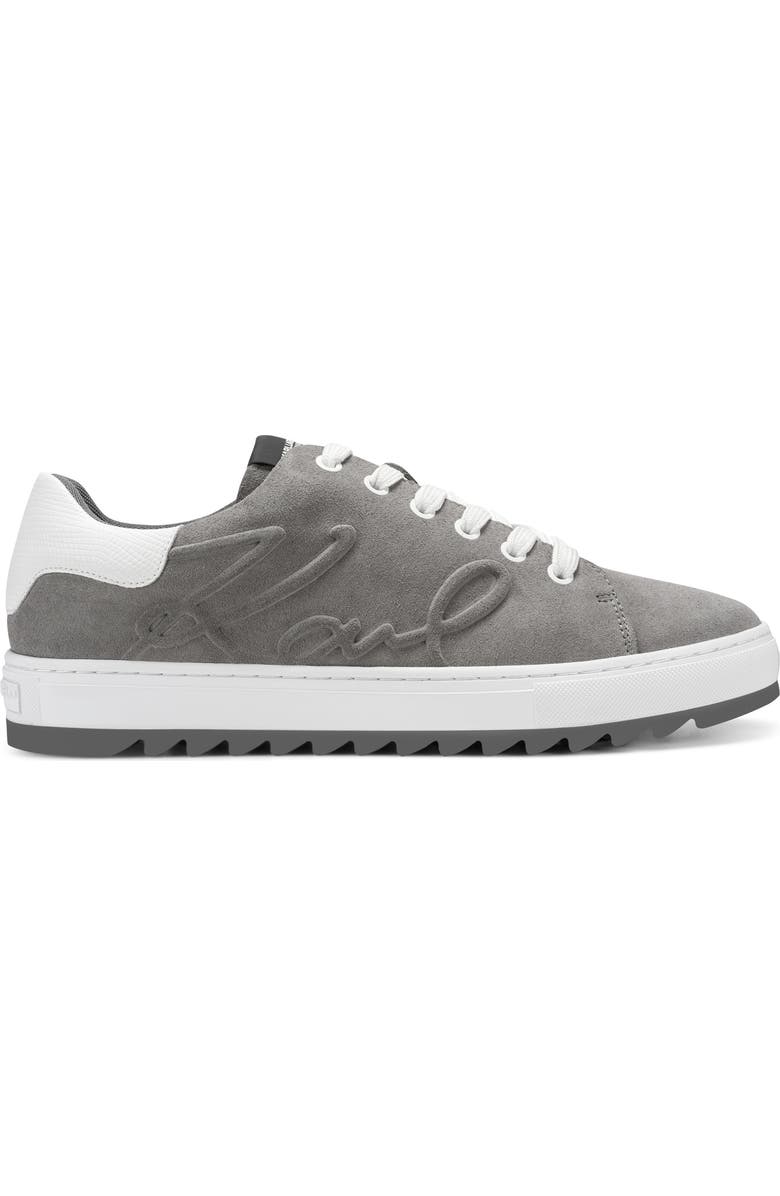 KARL LAGERFELD PARIS Mark Suede Low Profile Sneaker, Alternate, color, Grey