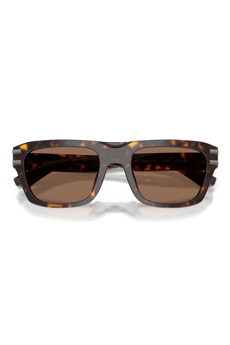 54mm Rectangular Sunglasses, Alternate, color, HAVANA / DARK BROWN