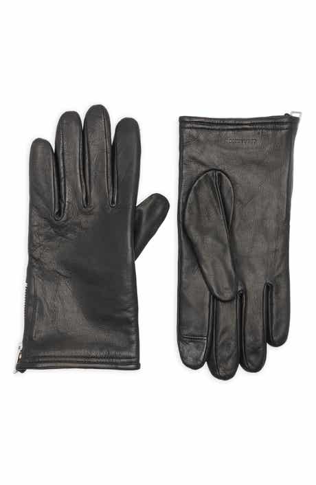 AllSaints Zip Leather Gloves