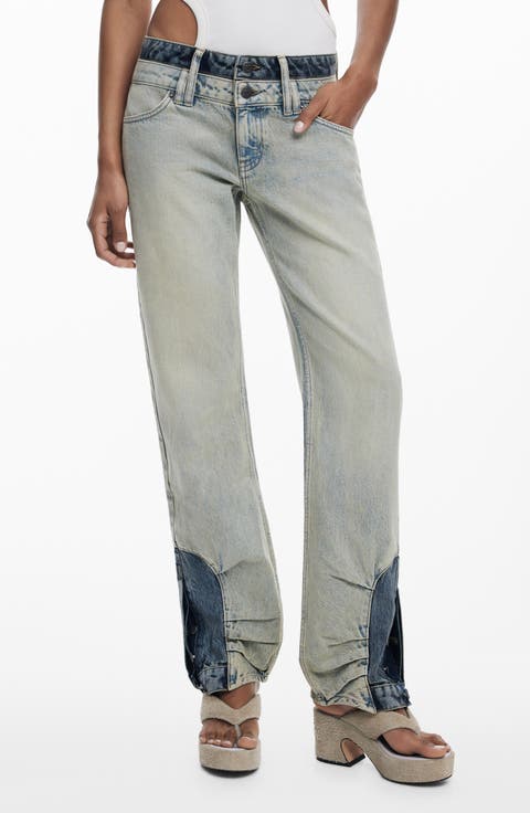Double Waist Two-Tone Jeans