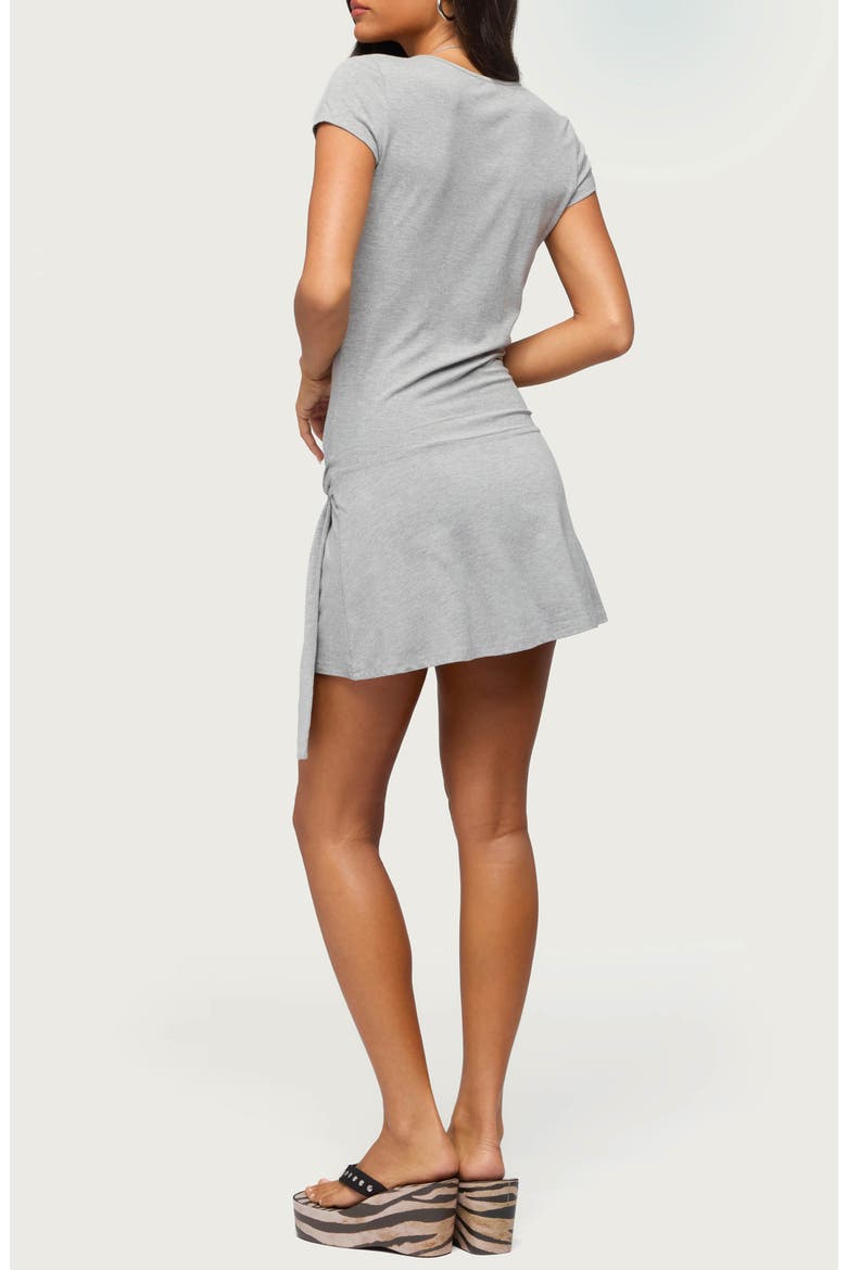 Winnie Faux Wrap Minidress, Alternate, color, GRAY-MELANGE
