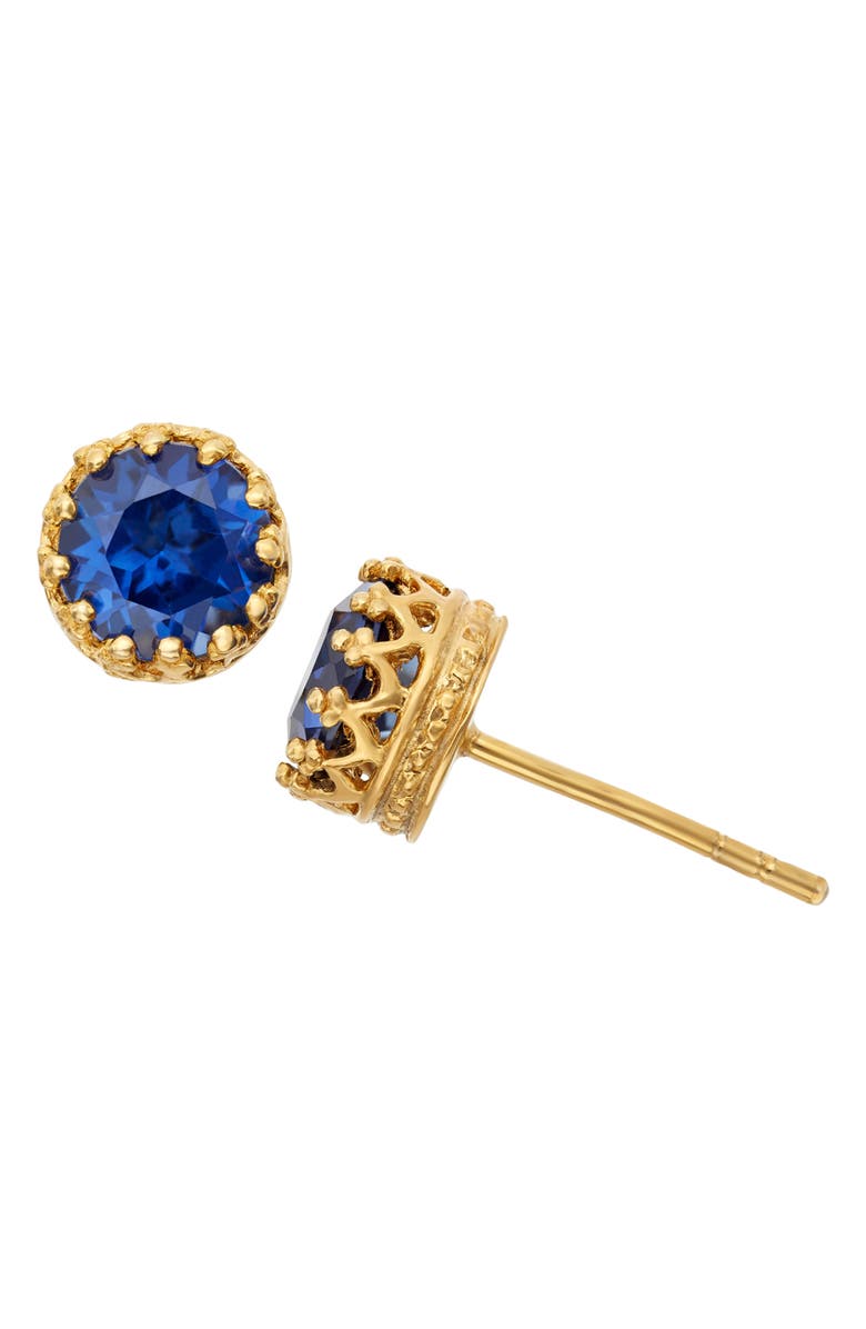 FZN 14K Gold Plate Sterling Silver Stud Earrings, Main, color, Sapphire-Yellow