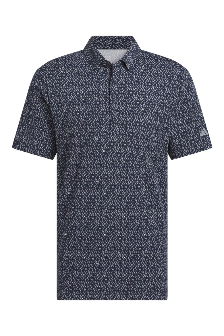 Micro Geometric Polo, Alternate, color, COLLEGIATE NAVY/ GREY HEATHER
